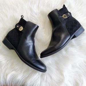 Tommy Hilfiger - Inella Mixed-Media Booties - Black 10M